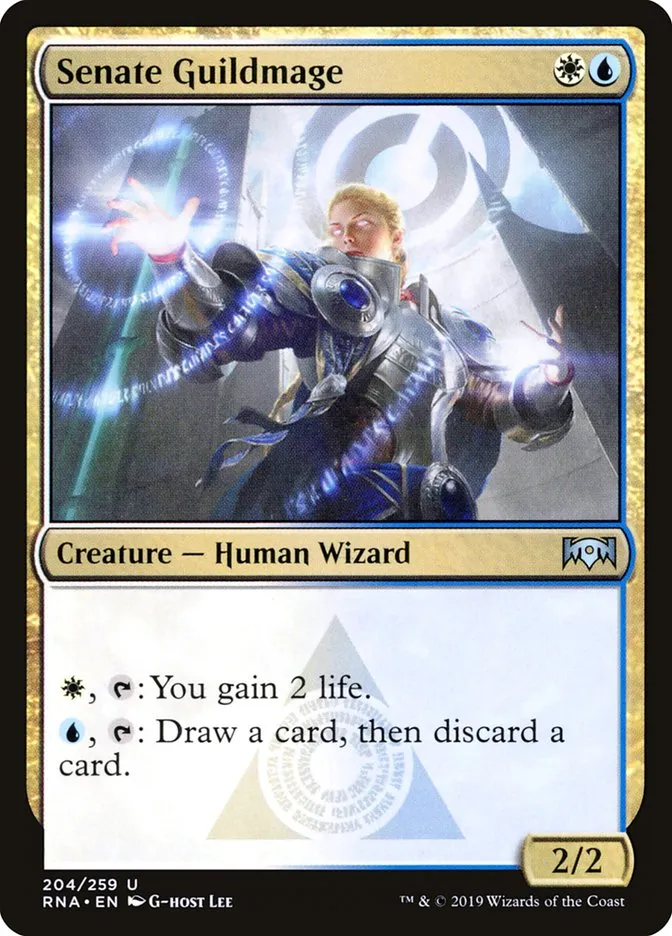 2019 Ravnica Allegiance Senate Guildmage #204 uncommon card image