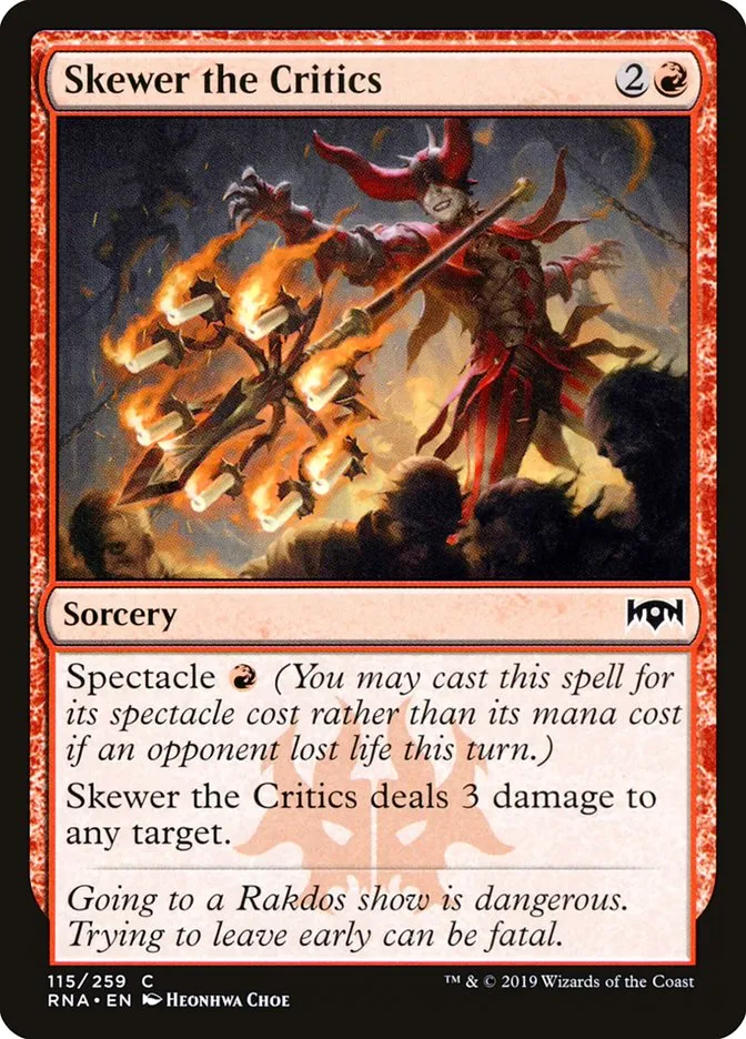 2019 Ravnica Allegiance Skewer the Critics #115 common card image