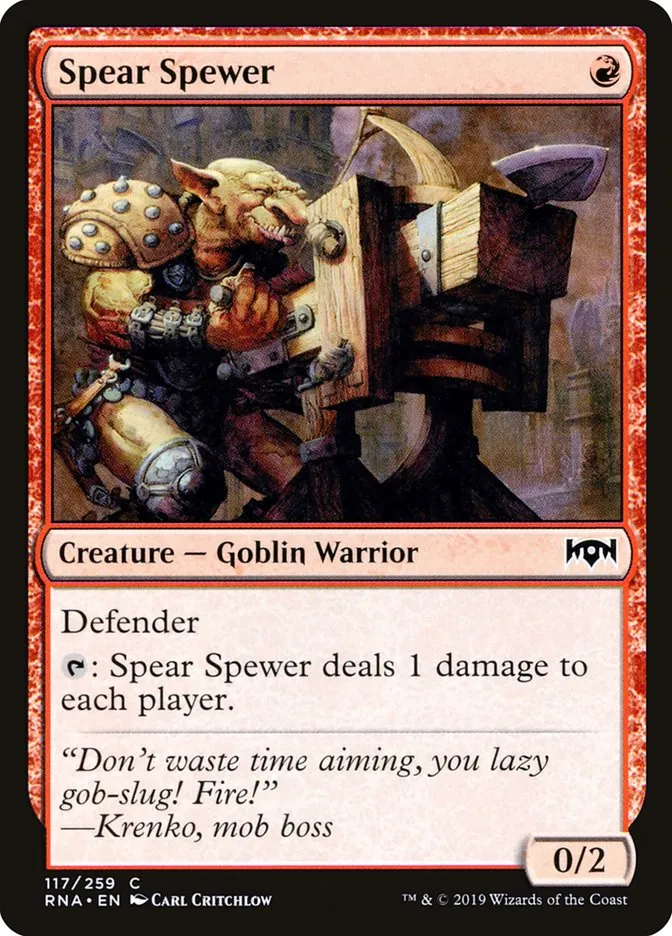2019 Ravnica Allegiance Spear Spewer #117 common card image