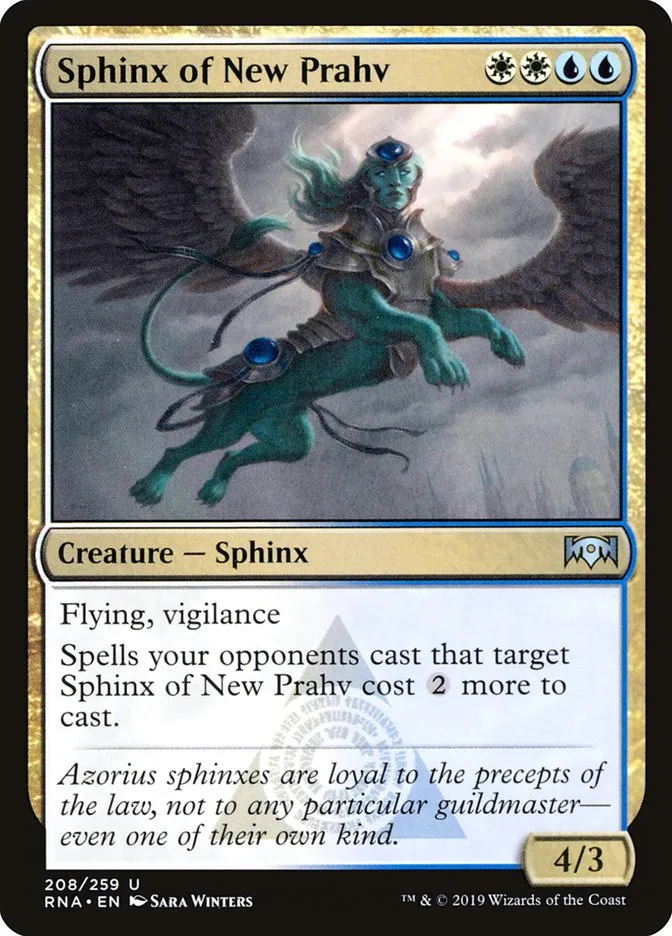 2019 Ravnica Allegiance Sphinx of New Prahv #208 uncommon card image