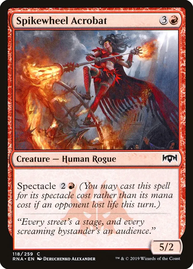 2019 Ravnica Allegiance Spikewheel Acrobat #118 common card image