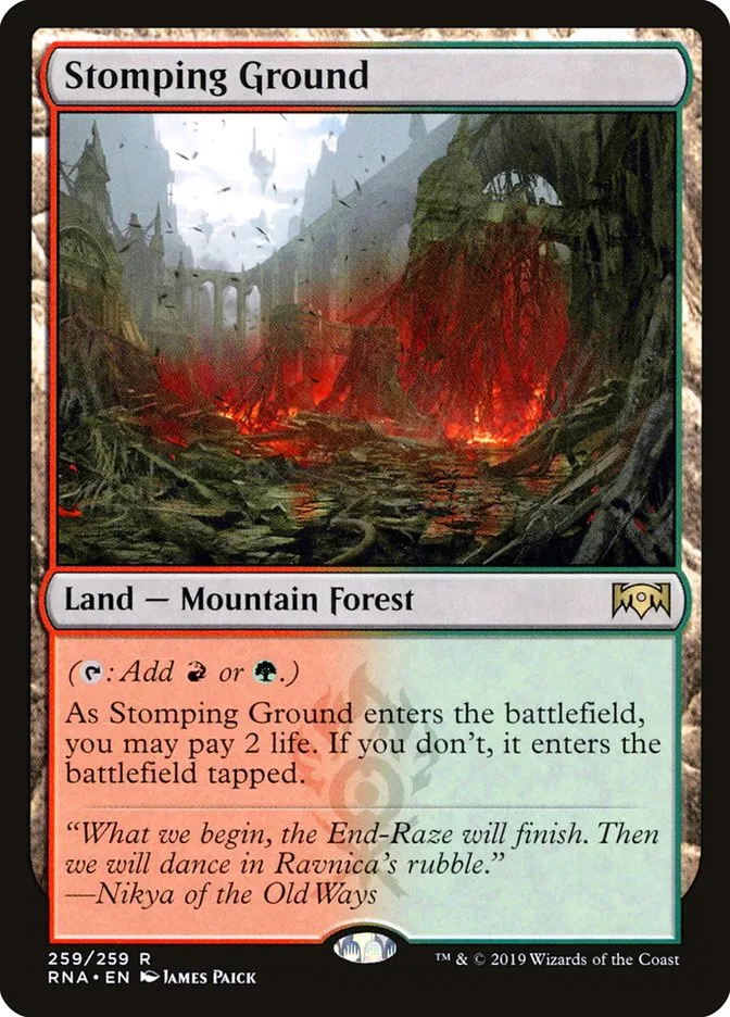 2019 Ravnica Allegiance Stomping Ground #259 rare card image