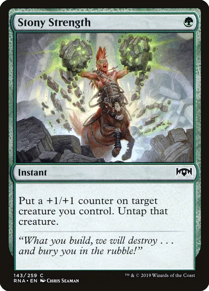 2019 Ravnica Allegiance Stony Strength #143 common card image