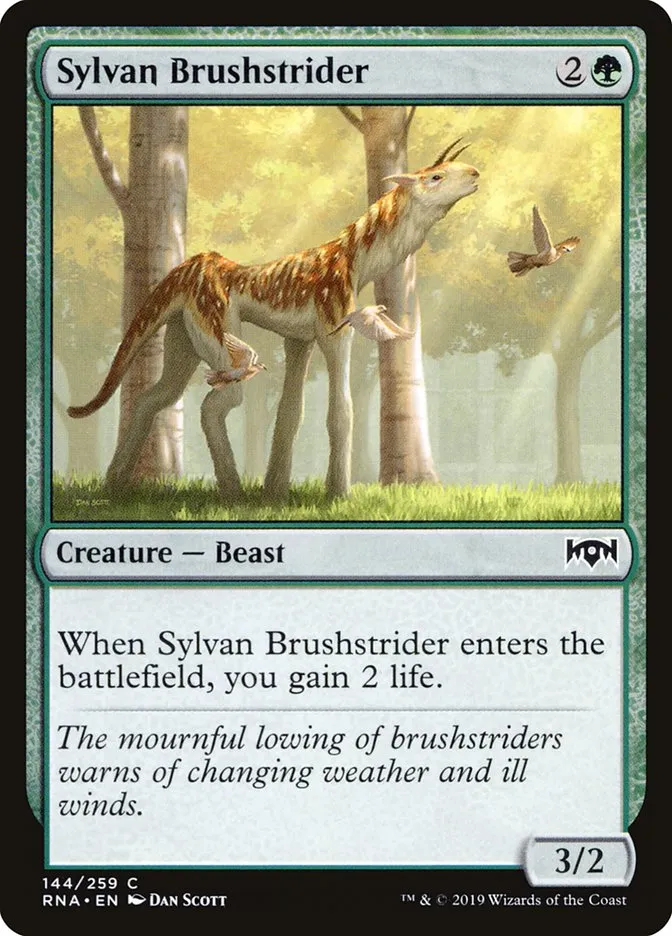 2019 Ravnica Allegiance Sylvan Brushstrider #144 common card image