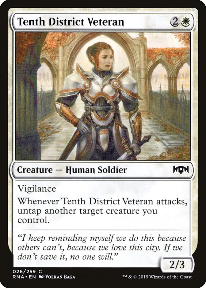 2019 Ravnica Allegiance Tenth District Veteran common #26 common card image
