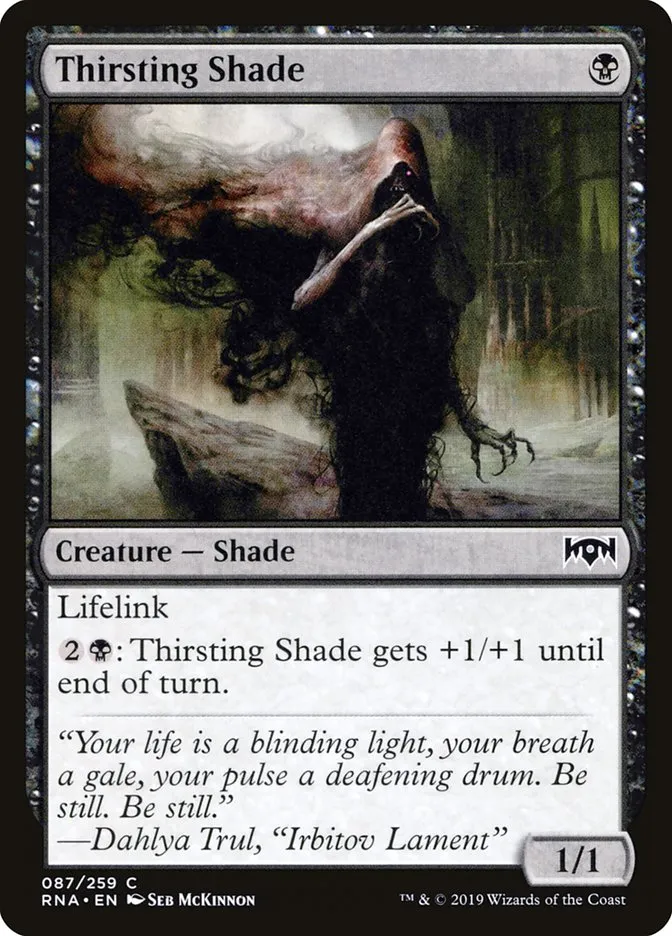 2019 Ravnica Allegiance Thirsting Shade #87 common card image