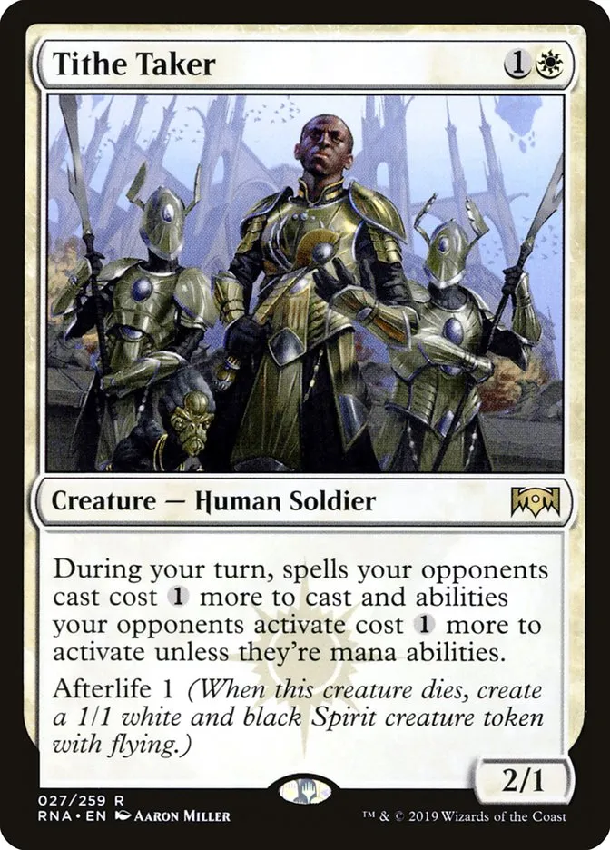 2019 Ravnica Allegiance Tithe Taker rare #27 rare card image