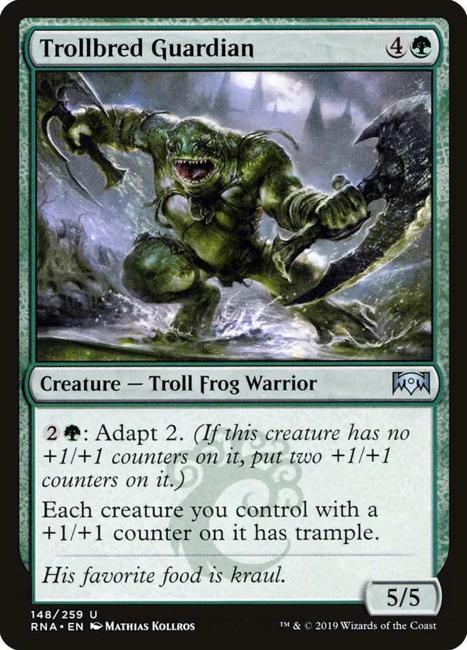2019 Ravnica Allegiance Trollbred Guardian #148 uncommon card image