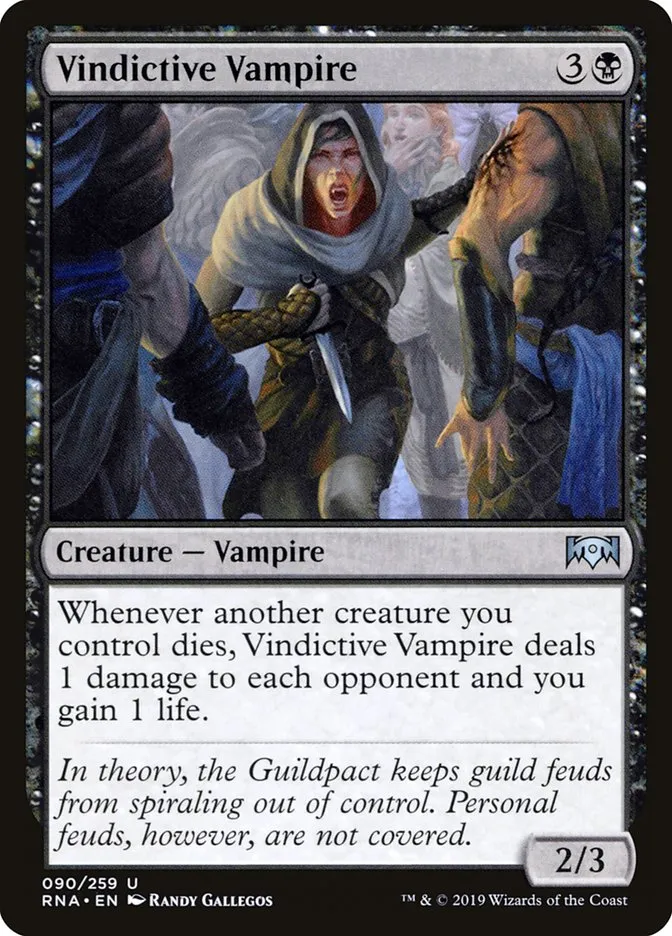 2019 Ravnica Allegiance Vindictive Vampire #90 uncommon card image