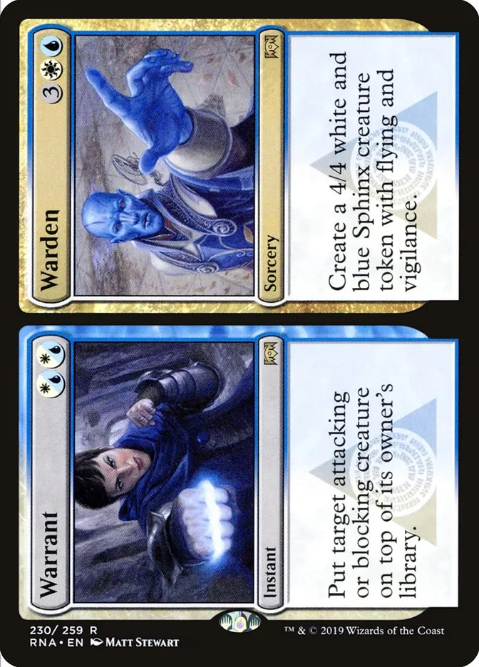 2019 Ravnica Allegiance Warrant // Warden #230 rare card image