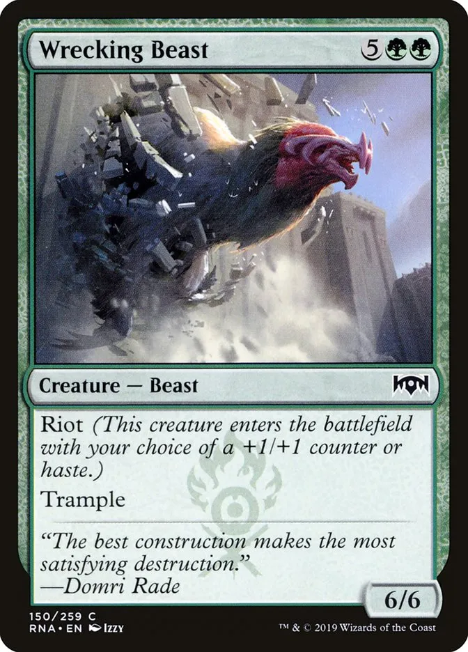 2019 Ravnica Allegiance Wrecking Beast #150 common card image