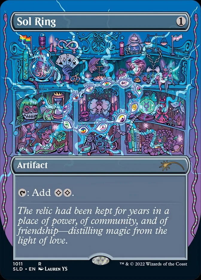 2019 Secret Lair Drop Sol Ring [Borderless Foil] rare #1011 rare card image