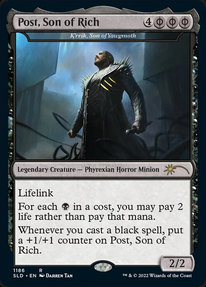 2019 Secret Lair Drop K'rrik, Son of Yawgmoth #1186 rare card image