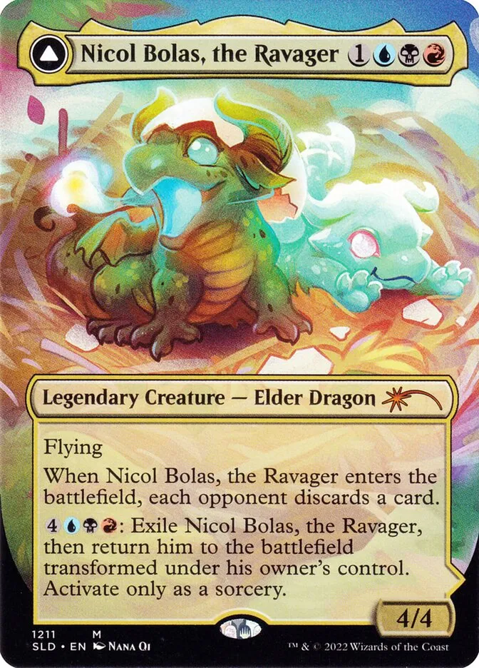 2019 Secret Lair Drop Nicol Bolas, the Ravager // Nicol Bolas, the Arisen #1211 mythic card image
