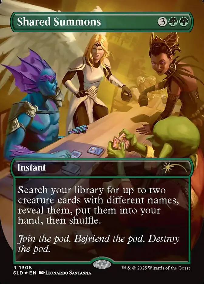 2019 Secret Lair Drop Shared Summons [Rainbow Foil] rare #1308 rare card image