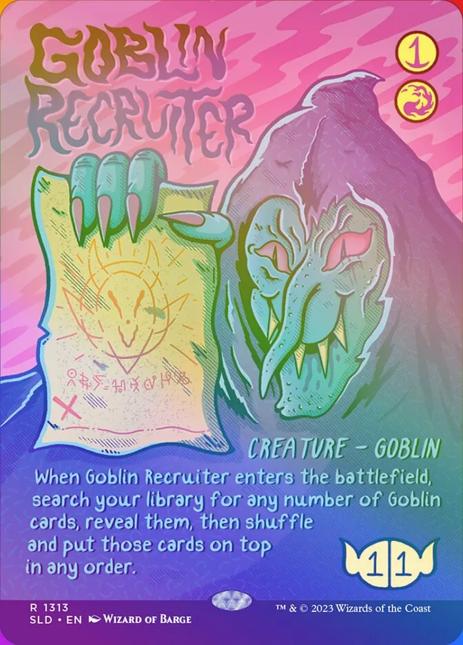2019 Secret Lair Drop Goblin Recruiter #1313★ rare card image