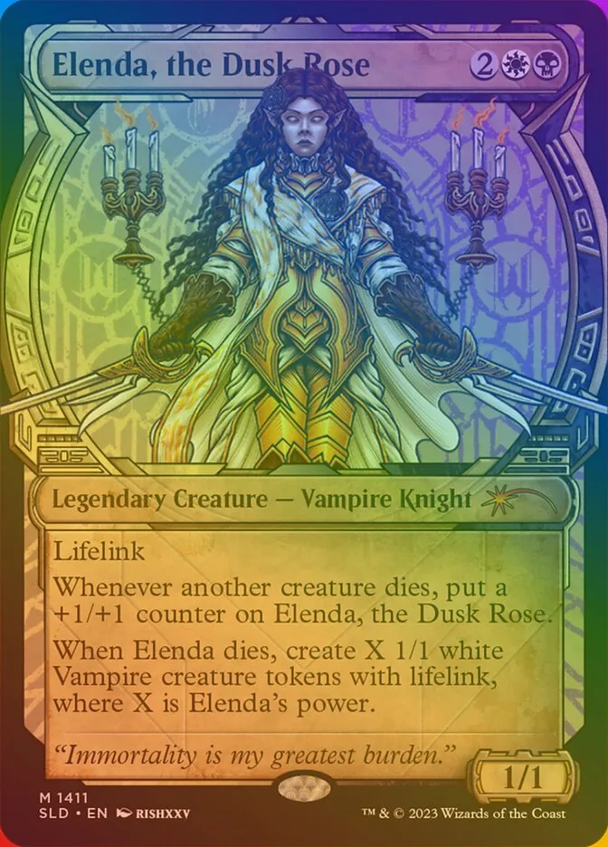 2019 Secret Lair Drop Elenda, the Dusk Rose #1411★ mythic card image