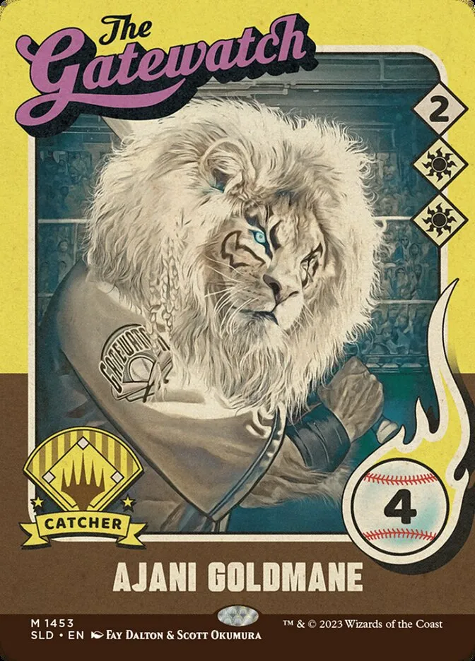 2019 Secret Lair Drop Ajani Goldmane // Ajani Goldmane [Foil] mythic #1453 mythic card image