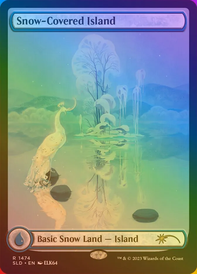 2019 Secret Lair Drop Snow-Covered Island #1474★ rare card image