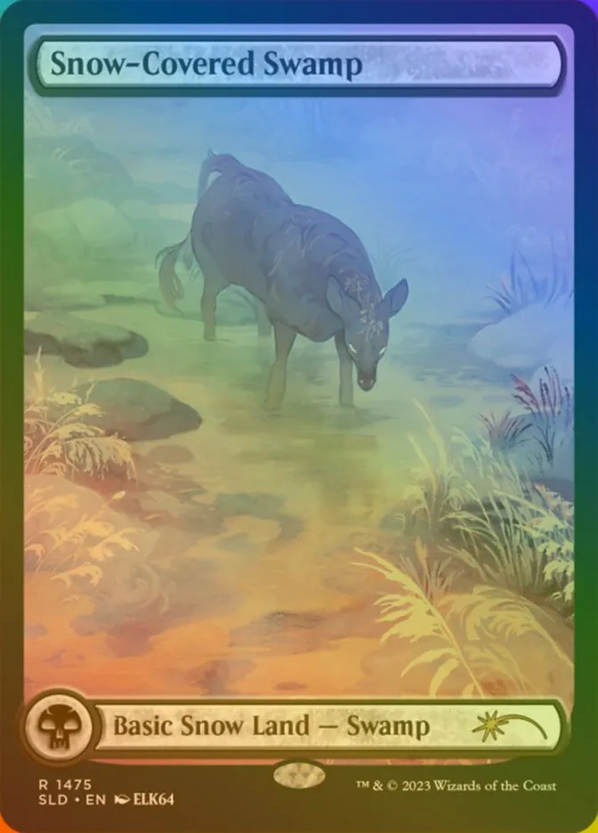 2019 Secret Lair Drop Snow-Covered Swamp #1475★ rare card image
