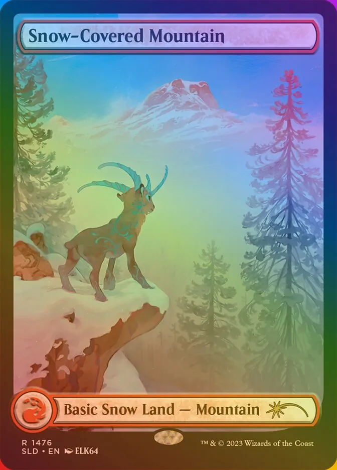 2019 Secret Lair Drop Snow-Covered Mountain #1476★ rare card image