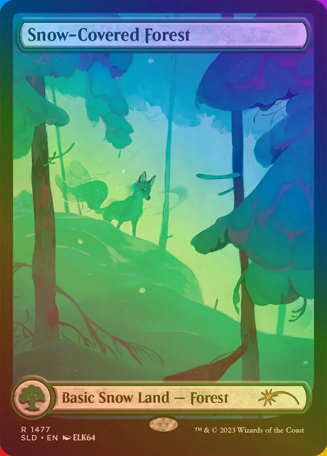2019 Secret Lair Drop Snow-Covered Forest #1477★ rare card image