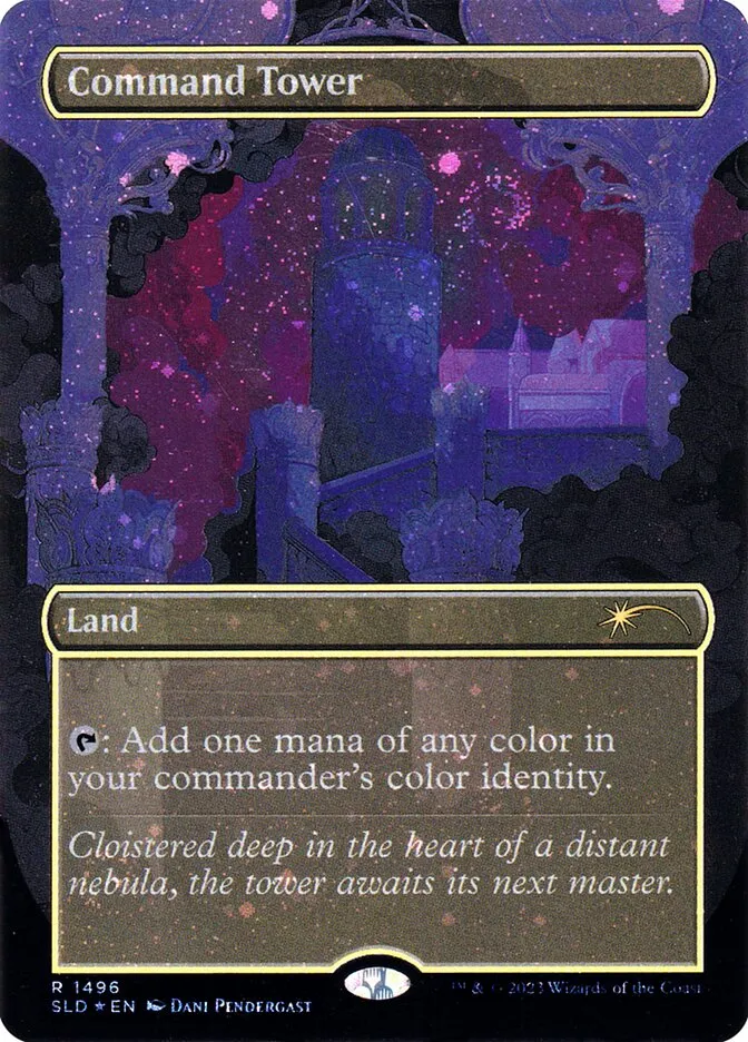 2019 Secret Lair Drop Command Tower #1496 rare card image