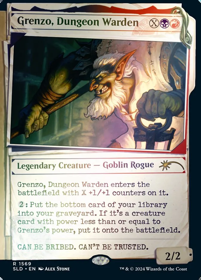 2019 Secret Lair Drop Grenzo, Dungeon Warden #1569★ rare card image