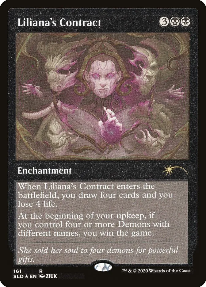2019 Secret Lair Drop Liliana's Contract #161 rare card image