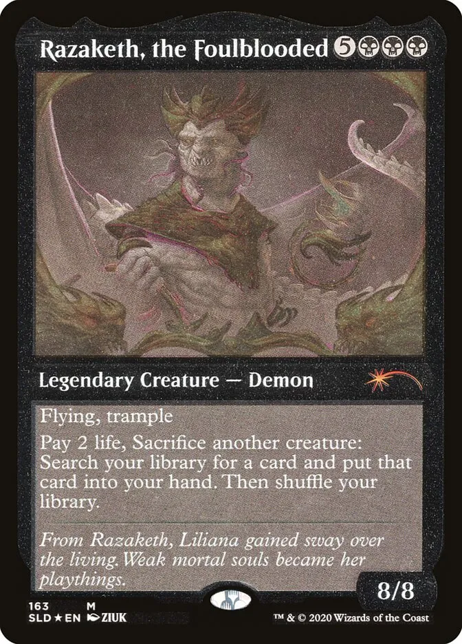2019 Secret Lair Drop Razaketh, the Foulblooded mythic #163★ mythic card image