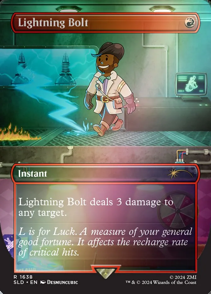 2019 Secret Lair Drop Lightning Bolt #1638 rare card image