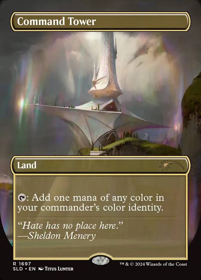 2019 Secret Lair Drop Command Tower [Borderless] rare #1697 rare card image
