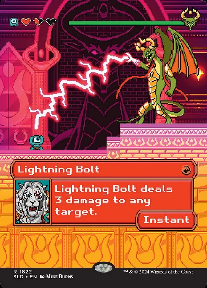 2019 Secret Lair Drop Lightning Bolt #1822 rare card image