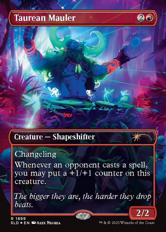 2019 Secret Lair Drop Taurean Mauler [Double Rainbow Foil] rare #1899 rare card image
