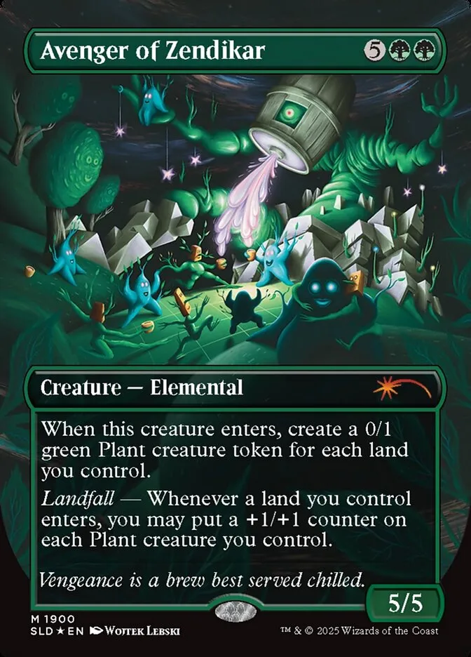 2019 Secret Lair Drop Avenger of Zendikar [Double Rainbow Foil] mythic #1900 mythic card image