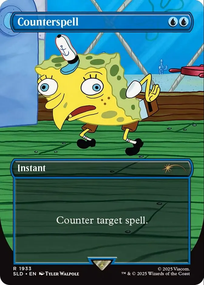 2019 Secret Lair Drop Counterspell [Spongebob Foil] rare #1933 rare card image