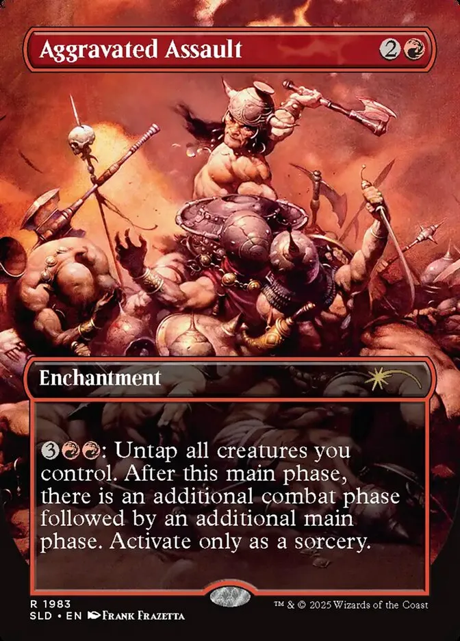 2019 Secret Lair Drop Aggravated Assault #1983 rare card image