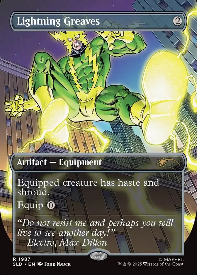 2019 Secret Lair Drop Lightning Greaves #1987 rare card image