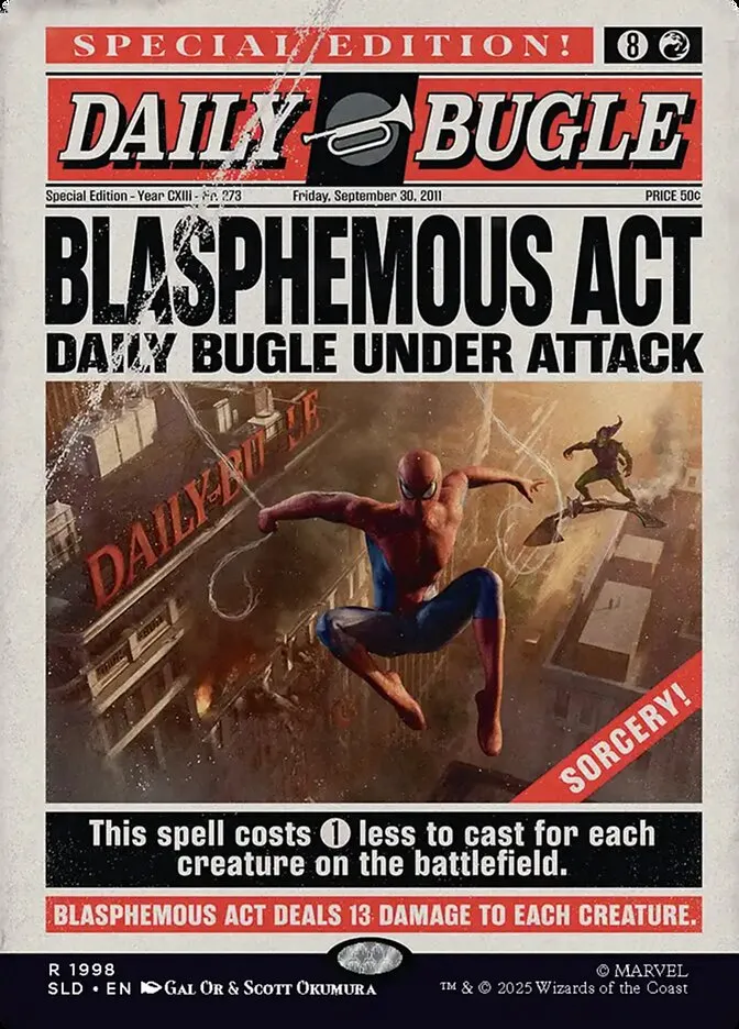2019 Secret Lair Drop Blasphemous Act #1998 rare card image