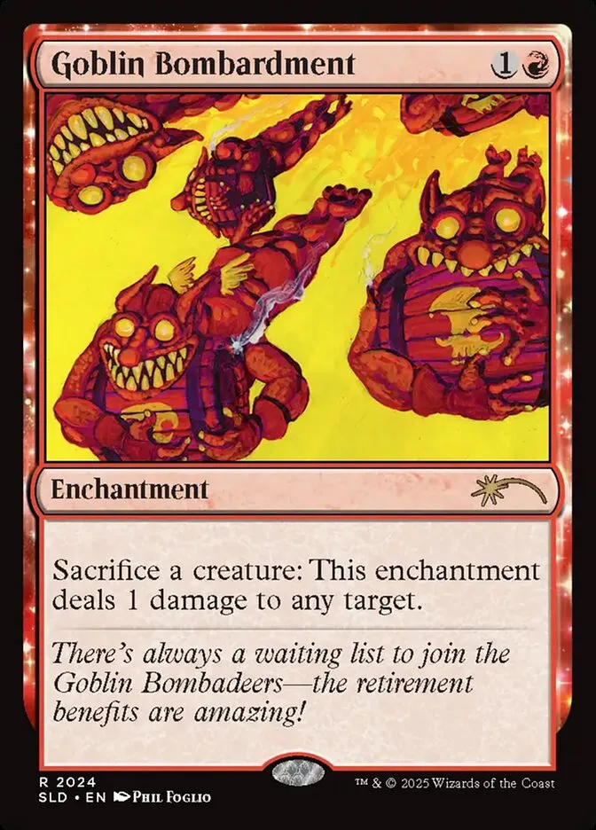 2019 Secret Lair Drop Goblin Bombardment #2024 rare card image