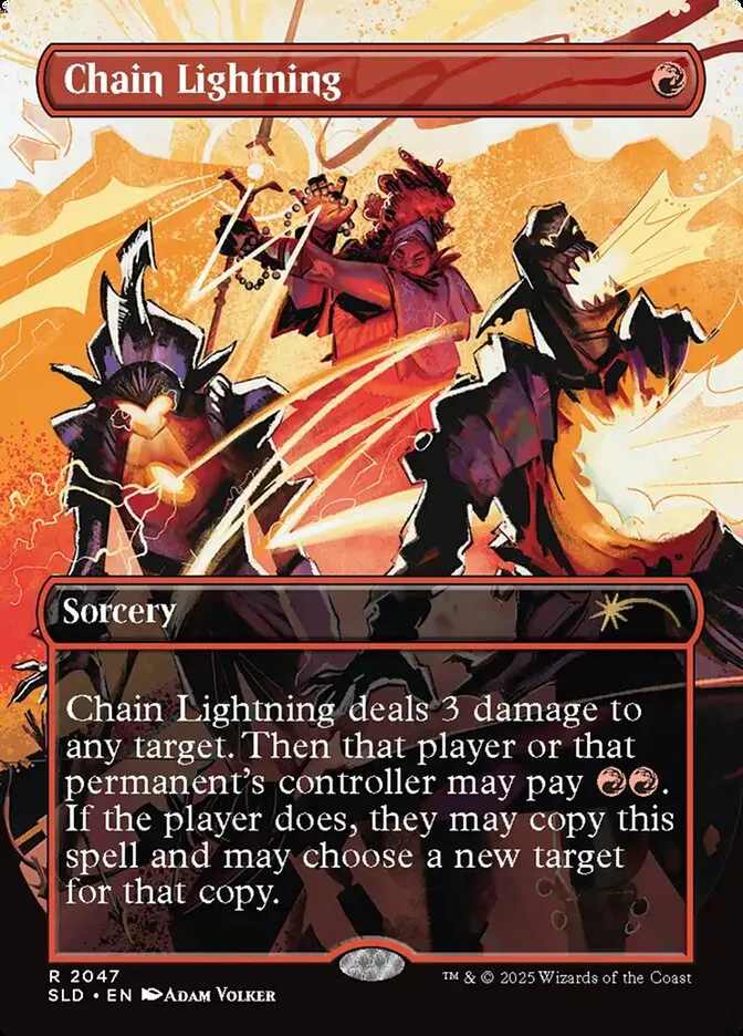 2019 Secret Lair Drop Chain Lightning #2047 rare card image