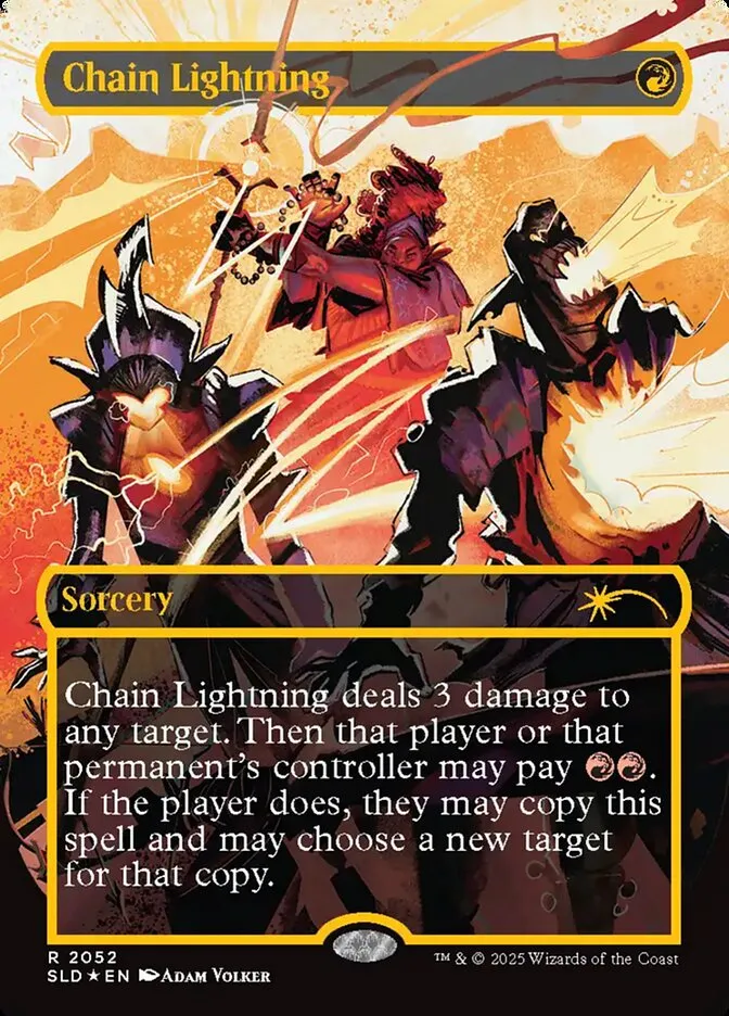 2019 Secret Lair Drop Chain Lightning #2052 rare card image