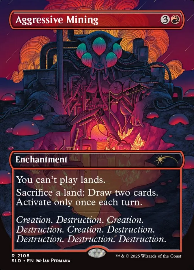 2019 Secret Lair Drop Aggressive Mining #2108 rare card image