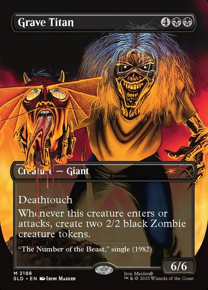 2019 Secret Lair Drop Grave Titan #2188 mythic card image