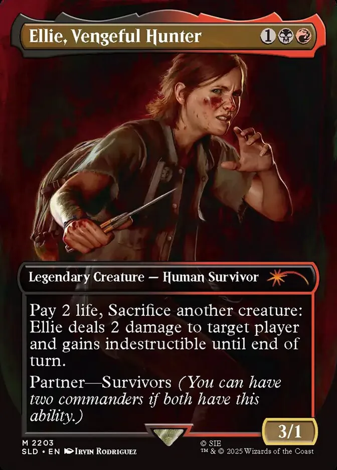 2019 Secret Lair Drop Ellie, Vengeful Hunter #2203 mythic card image