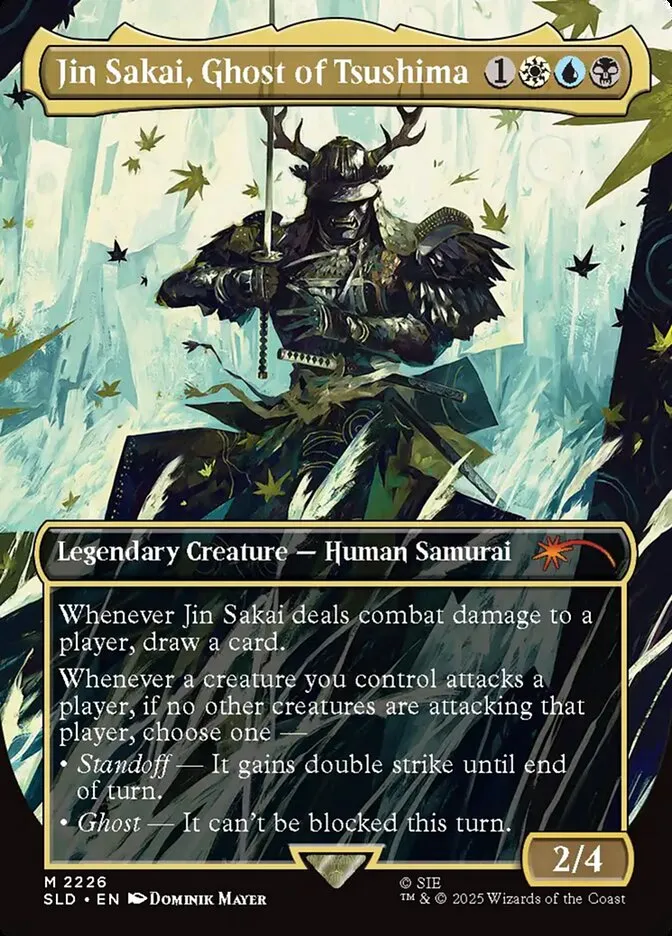 2019 Secret Lair Drop Jin Sakai, Ghost of Tsushima [Rainbow Foil] mythic #2226 mythic card image