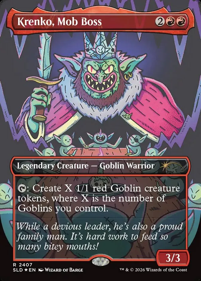 2019 Secret Lair Drop Krenko, Mob Boss #2407 rare card image