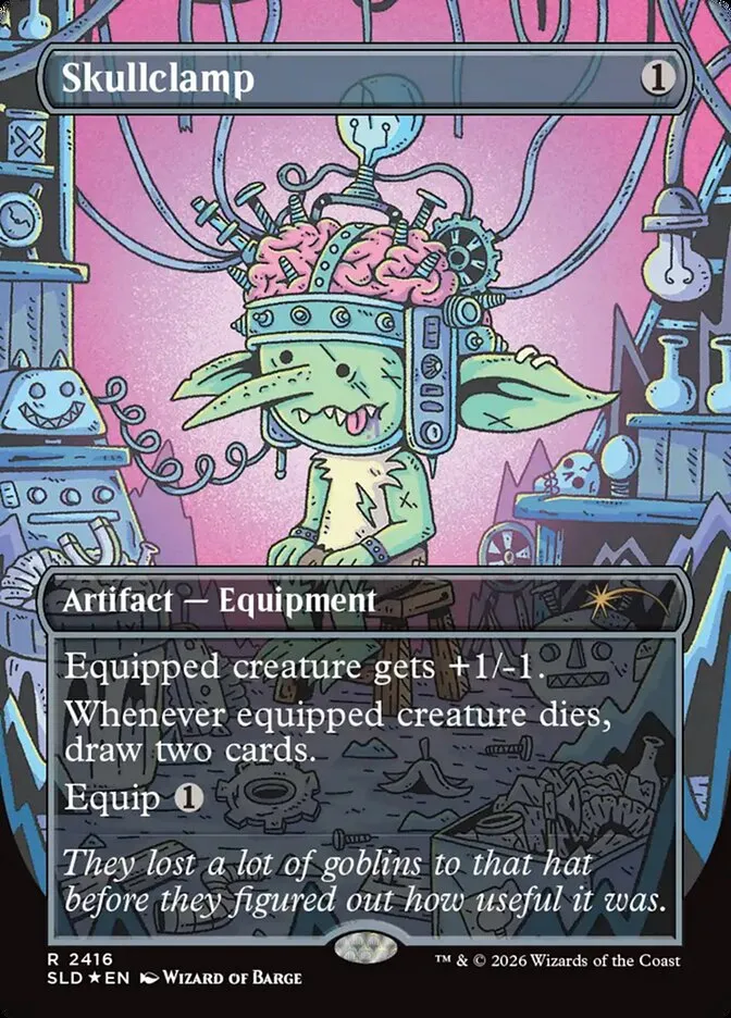 2019 Secret Lair Drop Skullclamp #2416 rare card image