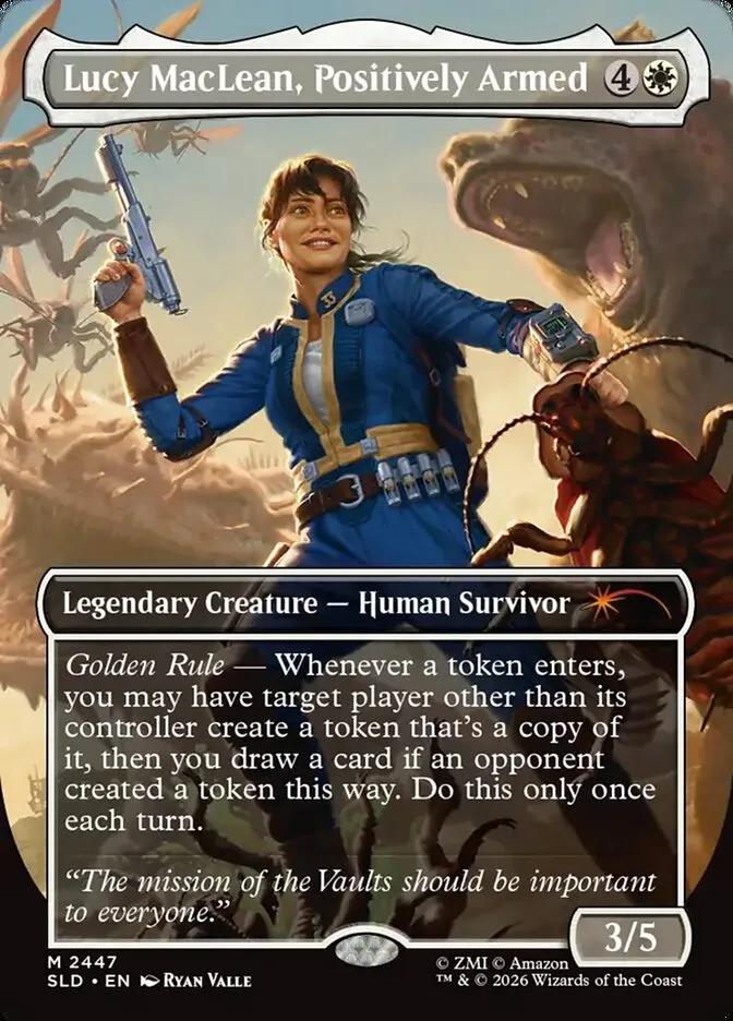 2019 Secret Lair Drop Lucy MacLean, Positively Armed #2447 mythic card image