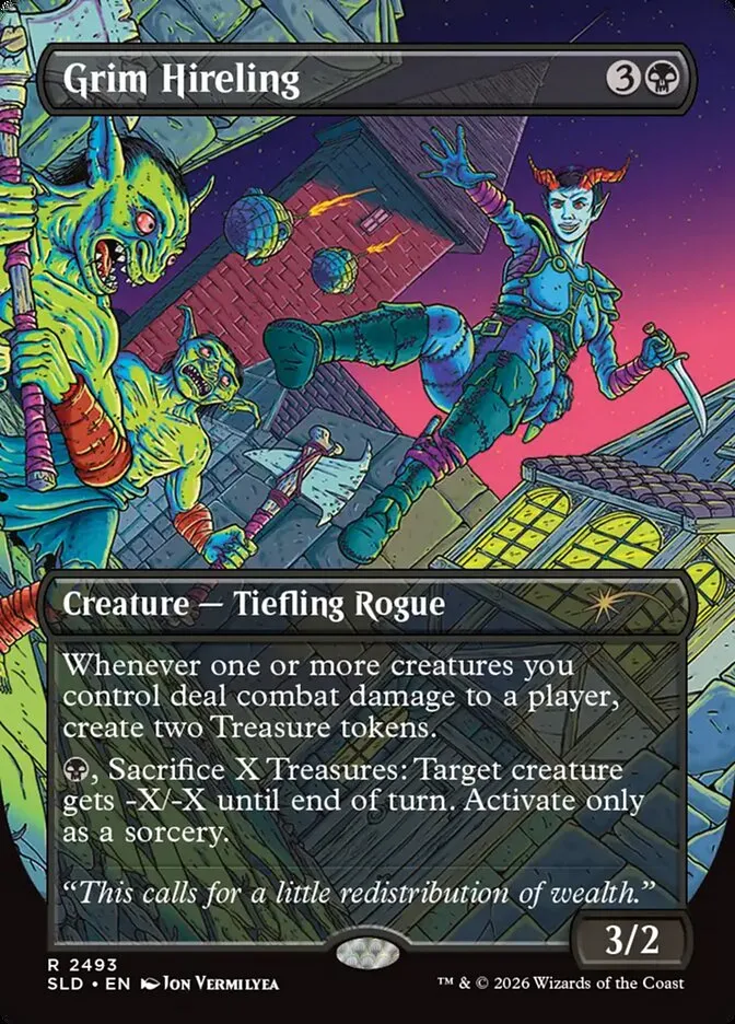 2019 Secret Lair Drop Grim Hireling #2493 rare card image